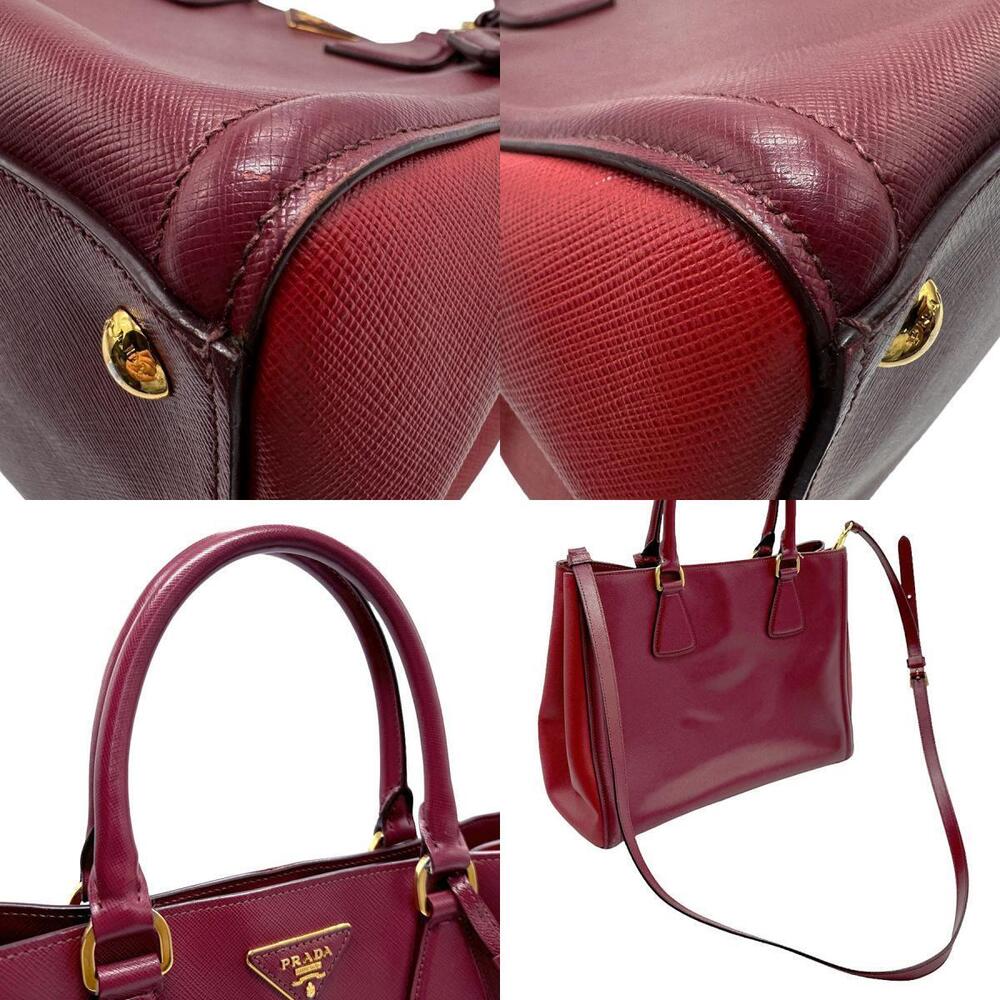 Prada handbag Lux shoulder bag Bordeaux Red Purple leather - Picture 4 of 4